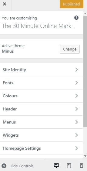 Customising your theme