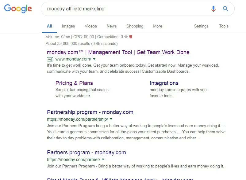 Affiliate program - Monday