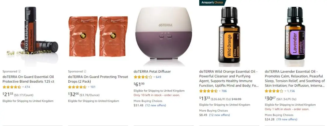 doterra search in amazon