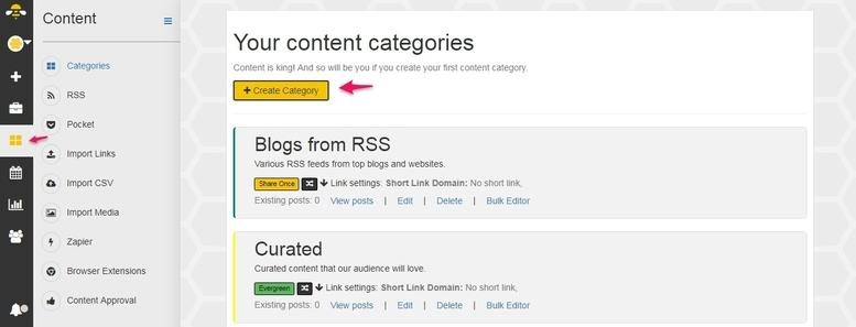 Creating a category in SocialBee