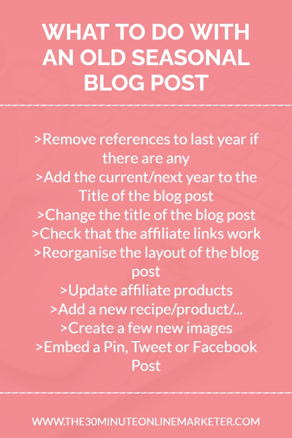 What to do with old seasonal blog posts