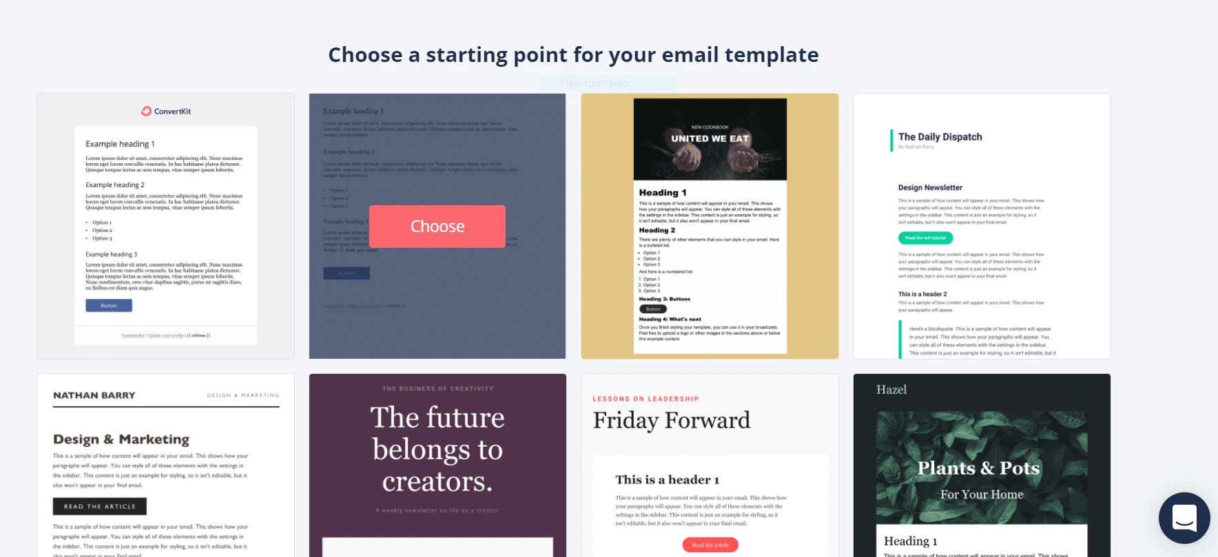 How to choose an email template in ConvertKit