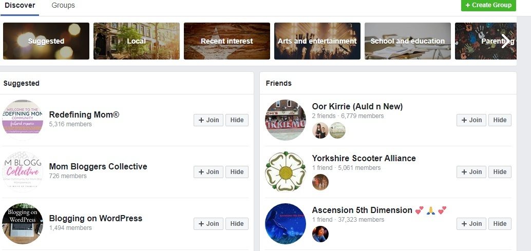 Discover Facebook Groups